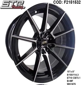 AROS # 15X8 8X100-114 ET10 BMF WH1675