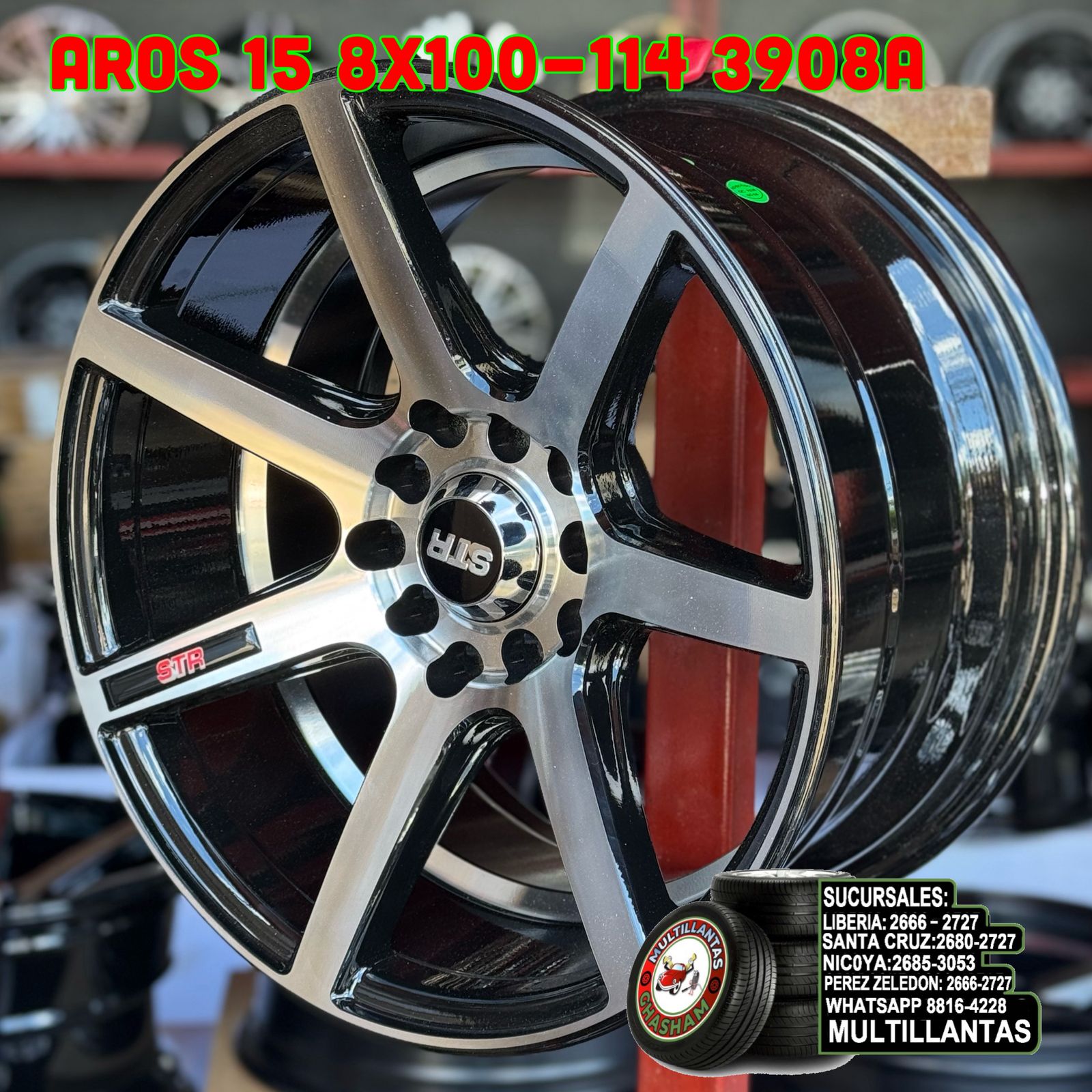 AROS 15X8  8X100-114 3908A MHB